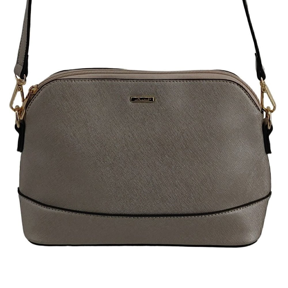 LOVEVOOK Silver Synthetic Saffiano Leather Small Dome Crossbody Good Pre-Own
